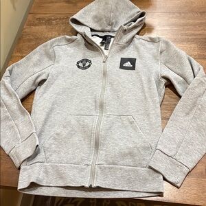 adidas Manchester United Hoodie Jacket. Gray. Men’s XS